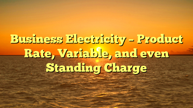 Business Electricity – Product Rate, Variable, and even Standing Charge