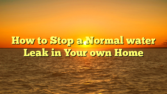 How to Stop a Normal water Leak in Your own Home
