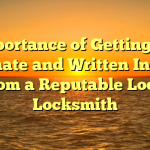 Importance of Getting an Estimate and Written Invoice From a Reputable Local Locksmith